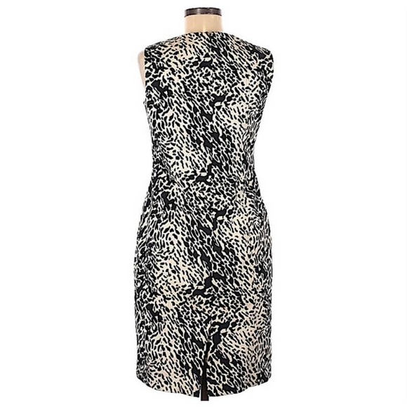 TALBOTS Petites Animal Print Sheath Dress Size 4P Petite Cotton Cool Comfy EUC - Picture 2 of 9